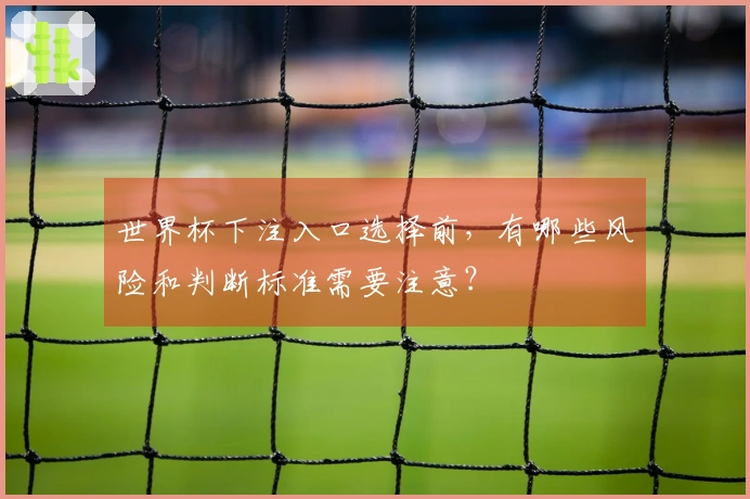 世界杯下注入口选择前，有哪些风险和判断标准需要注意？